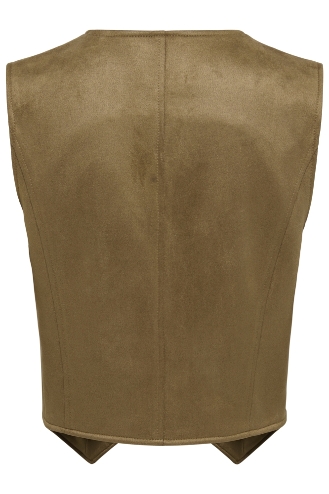 Only cognac dames gilet | Achteraanzicht