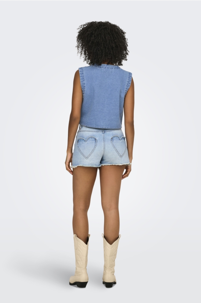 Only blauwe dames gilet | Model