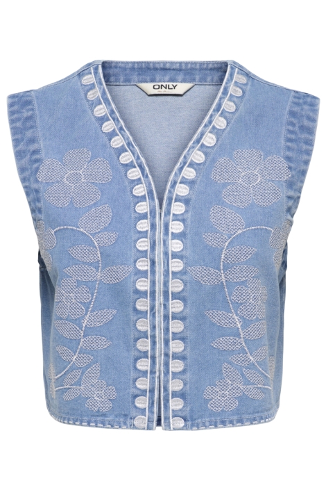 Only blauwe dames gilet | Vooraanzicht