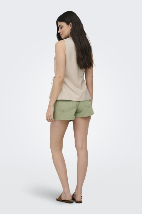 Only beige dames gilet | Model achteraanzicht