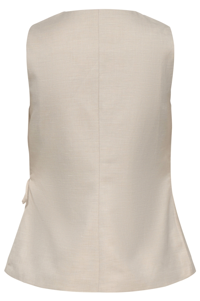 Only beige dames gilet | Achteraanzicht