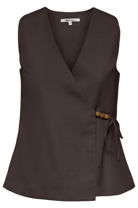 Only bruine dames gilet | Vooraanzicht