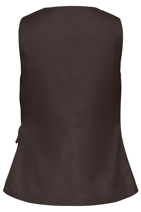 Only bruine dames gilet | Achteraanzicht