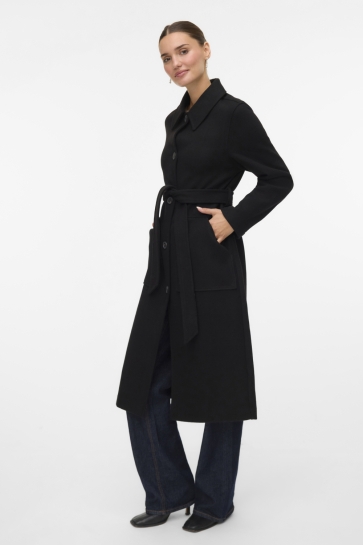 Vero Moda VMFORTUNEPARIS LONG COAT GA BOO 10331567 BLACK