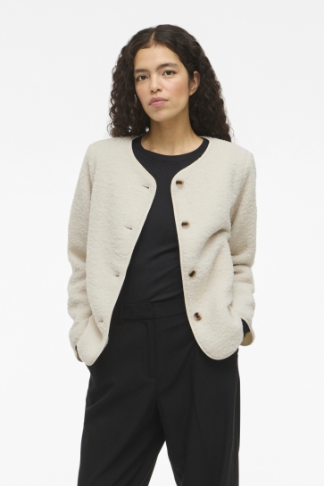 Vila VIADA TEDDY JACKET - NOOS 14104855 BIRCH