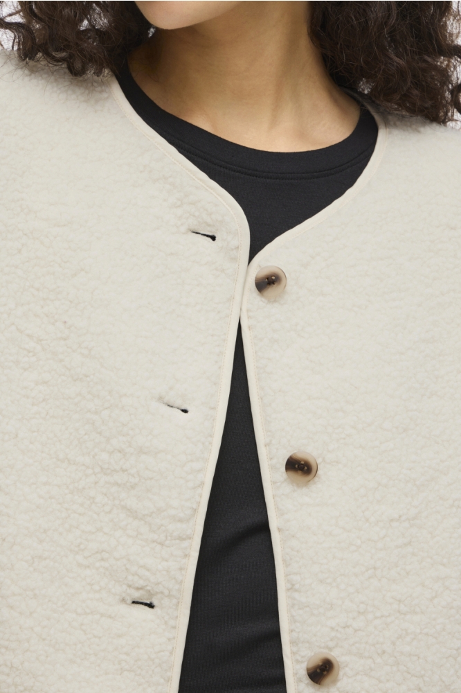 Vila beige dames vest | Close up