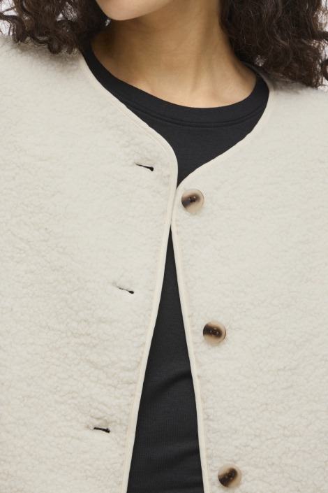 Vila beige dames vest | Close up