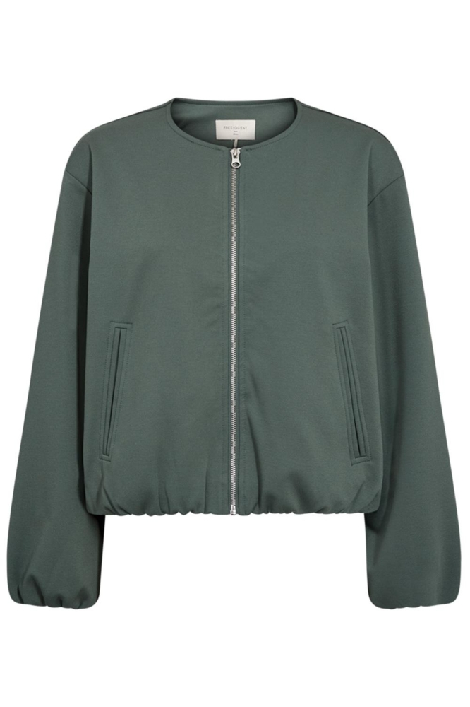 Freequent groene dames jas | Vooraanzicht