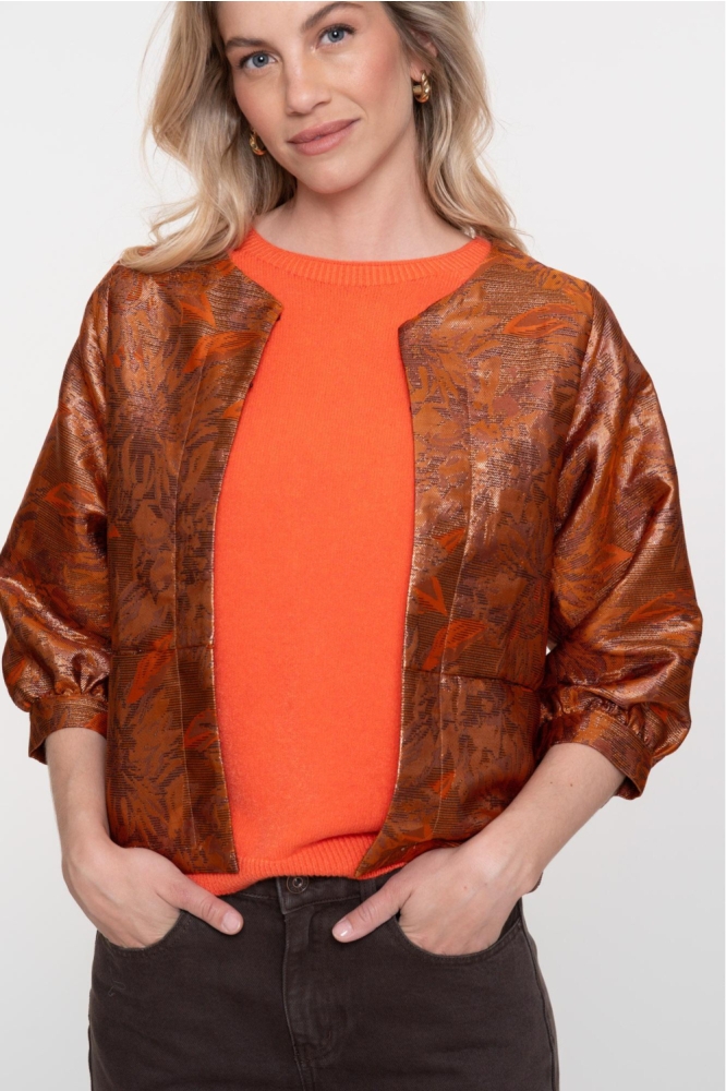 Geisha oranje dames blazer | Model vooraanzicht