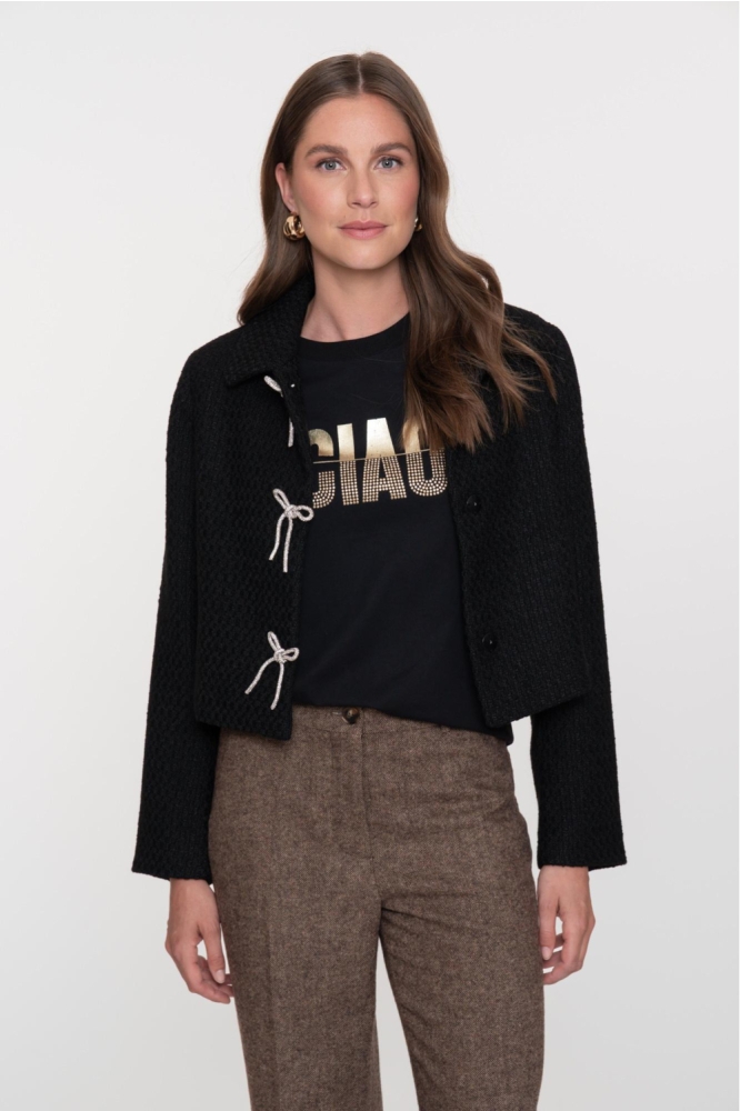 Geisha zwarte dames blazer | Model vooraanzicht