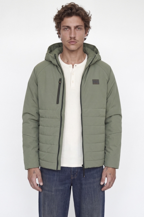 Jack & Jones groene heren jas | Model vooraanzicht