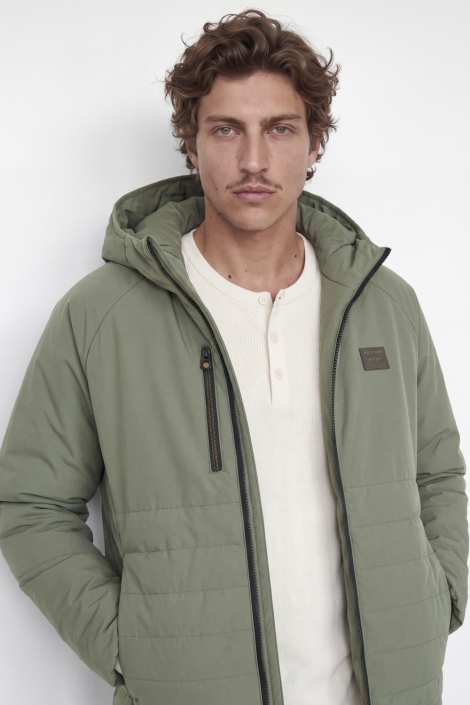 Jack & Jones groene heren jas | Model vooraanzicht