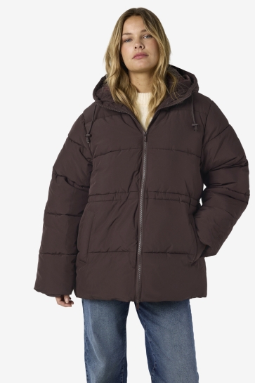 Noisy may Jas NMROSY WAISTED PUFFER JACKET NOOS 27037875 Chocolate Plum