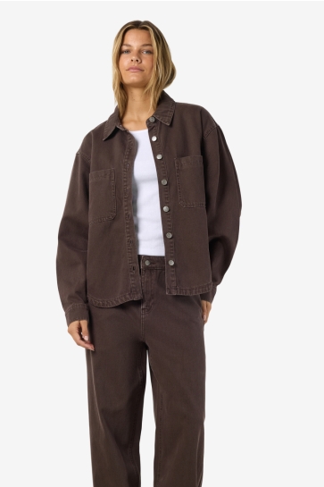 Noisy may Jas NMALVA LS SHACKET COLORED NOOS 27037883 CHOCOLATE BROWN