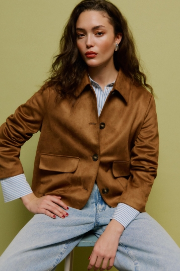 Vero Moda VMJOSE KELLY SHORT JACKET GA NOOS 10338632 Cognac