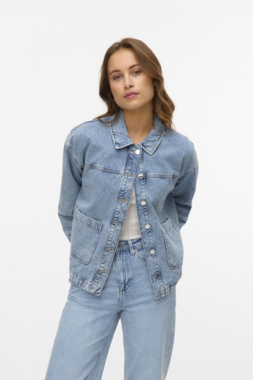 Vero Moda VMJAMIE LS DENIM SHACKET MIX GA NOO 10331693 Light Blue Denim
