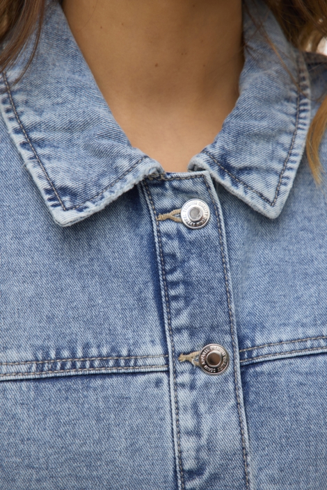 Vero Moda blauwe dames jas | Close up