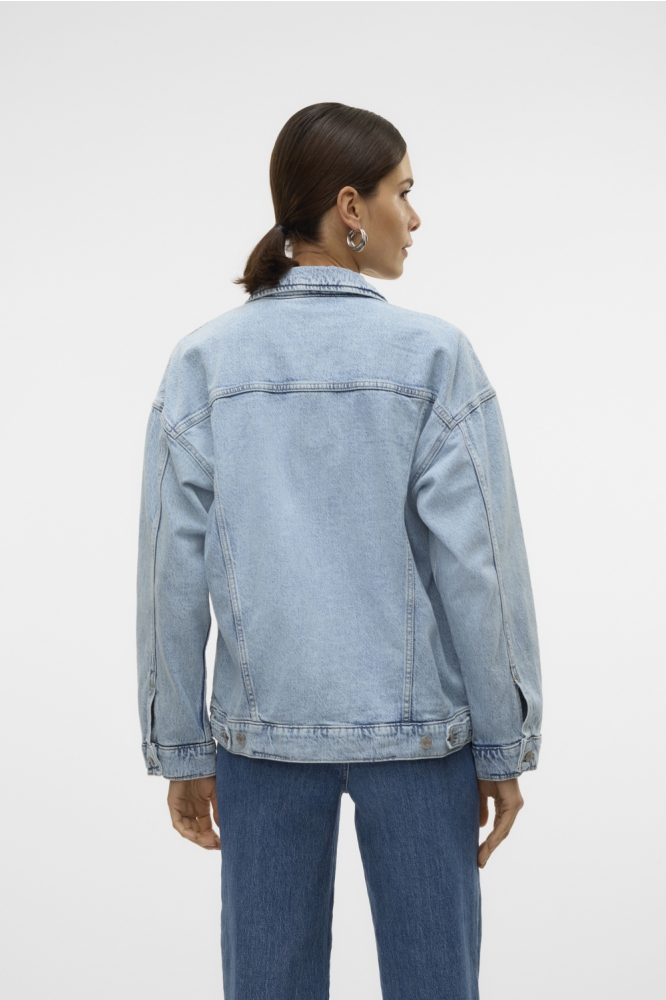 Vero Moda blauwe dames jas | Model achteraanzicht