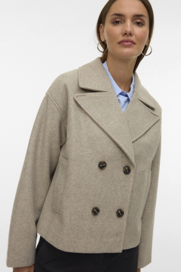 Vero Moda Jas VMVINCELINE SHORT JACKET NOOS 10338686 Silver Mink/MELANGE