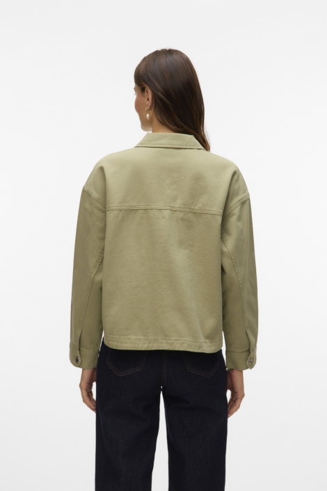 Vero Moda groene dames jas | Model achteraanzicht