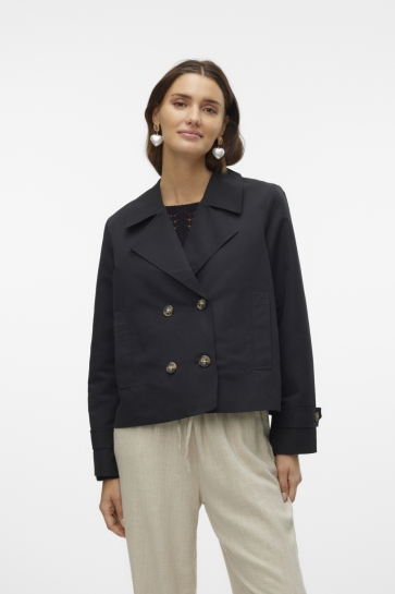 Vero Moda Jas VMCHLOEMIA SHORT TRENCHCOAT GA NOOS 10308267 BLACK
