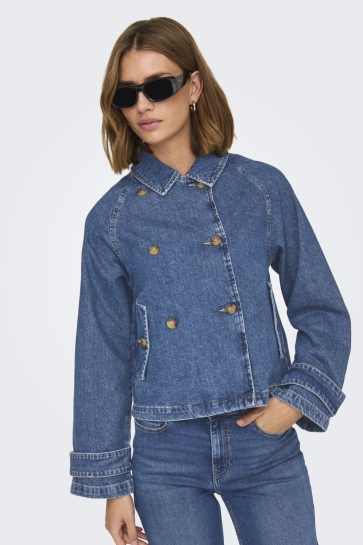 Only Jas ONLAPRIL SHORT DNM TRENCH AKM 15347089 MEDIUM BLUE DENIM