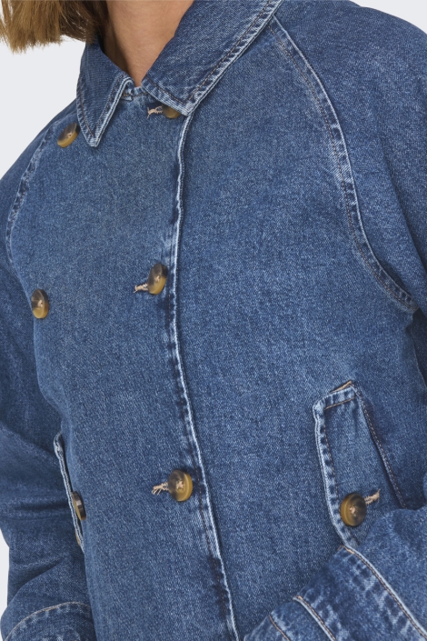 Only blauwe dames jas | Close up