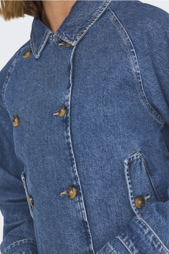 Only blauwe dames jas | Close up