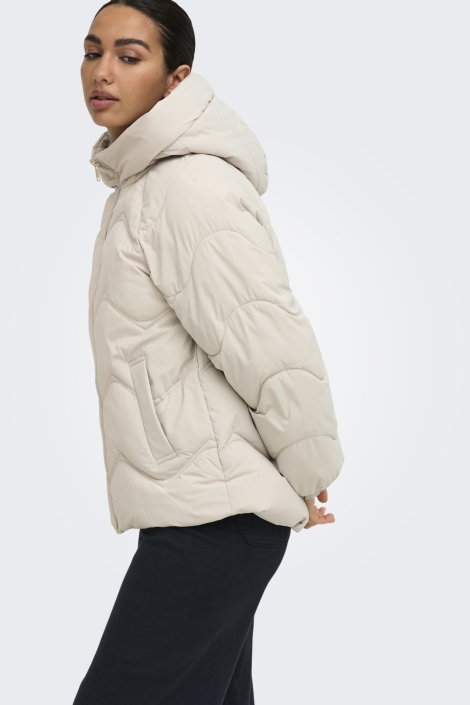 Jacqueline de Yong beige dames jas | Model zijaanzicht