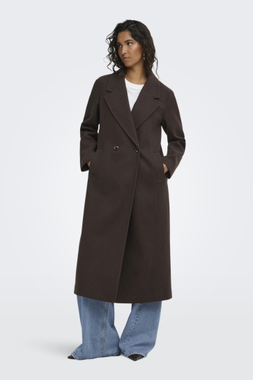 Jacqueline de Yong Jas JDYVIOLA LIFE X-LONG COAT OTW HAB 15311207 CHOCOLATE TORTE