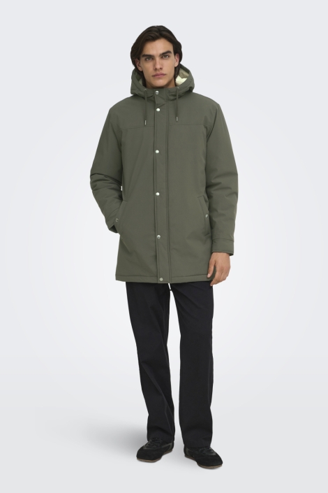 Only & Sons groene heren jas | Model