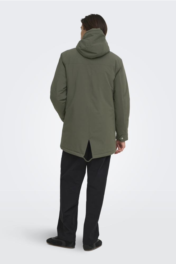 Only & Sons groene heren jas | Model