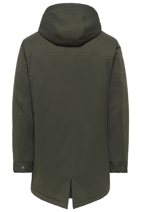 Only & Sons groene heren jas | Achteraanzicht