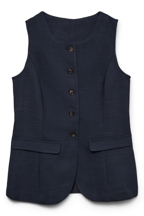Vero Moda blauwe dames gilet | Vooraanzicht