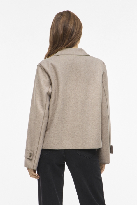 Vila beige dames jas | Model achteraanzicht