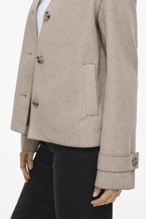 Vila beige dames jas | Close up