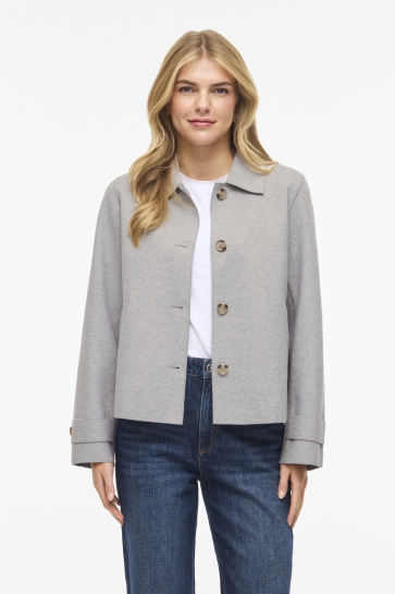 Vila VIJUICE L/S SHORT JACKET - NOOS 14111939 Light Grey Melange