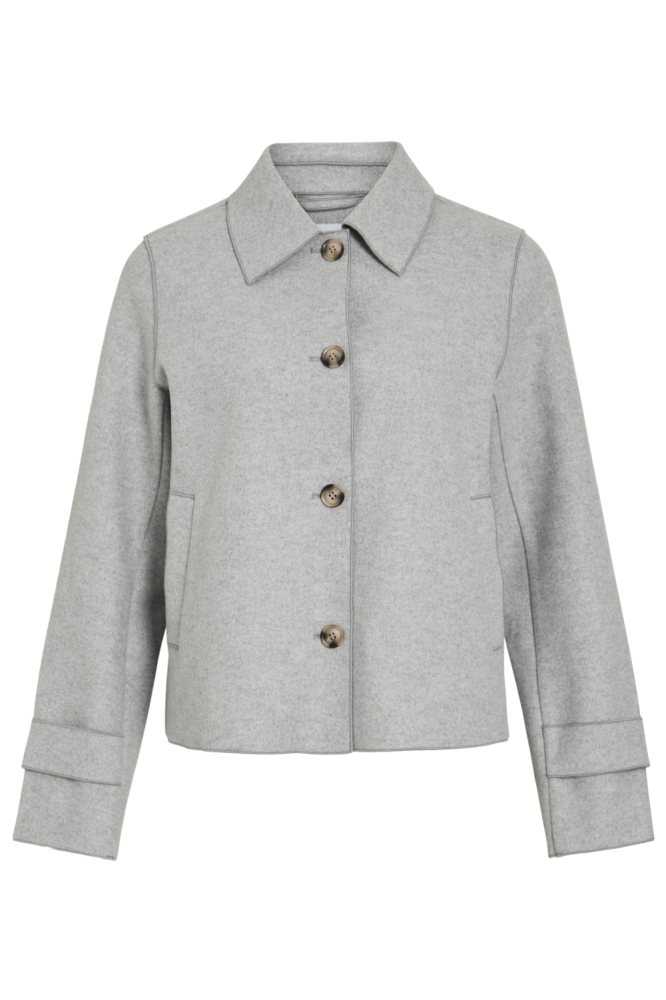 Vila grijze dames jas | Vooraanzicht