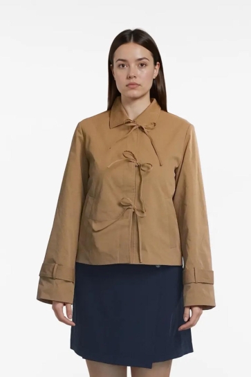 Vila Jas VIEMELIE L/S BOW JACKET 14113194 Toasted Coconut