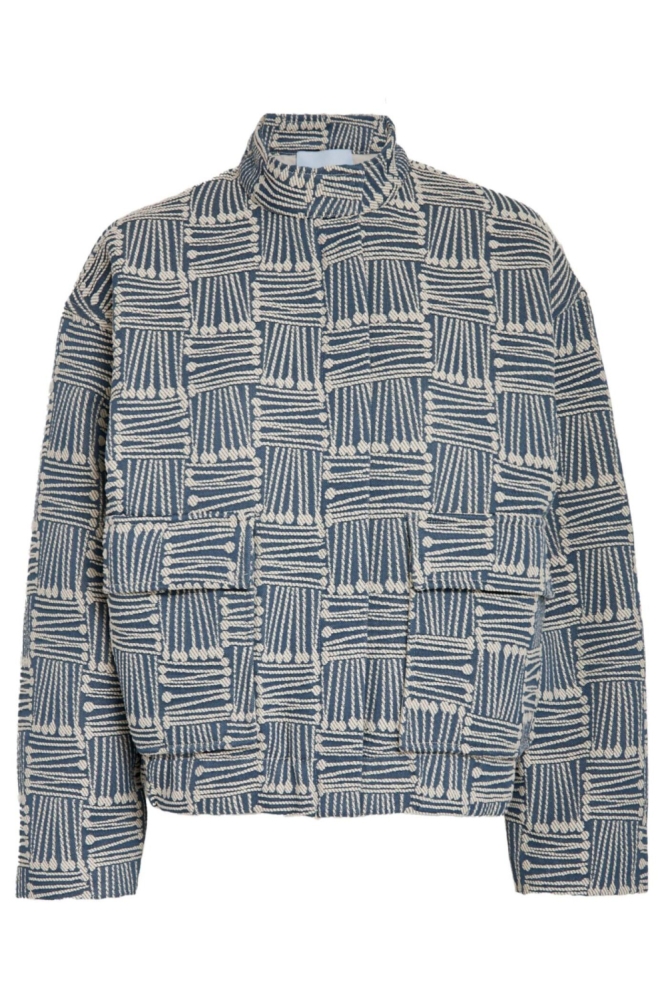 Minus blauwe dames jas | Vooraanzicht