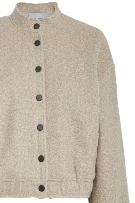 Minus beige dames jas | Close up