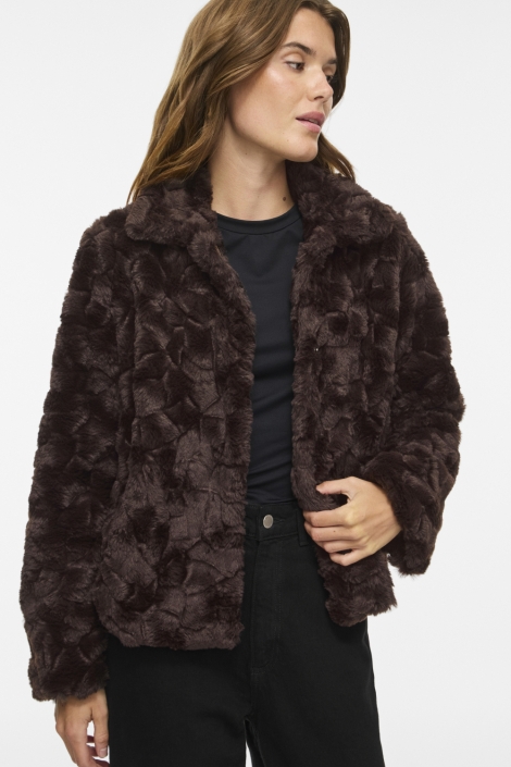Vila bruine dames jas | Model vooraanzicht