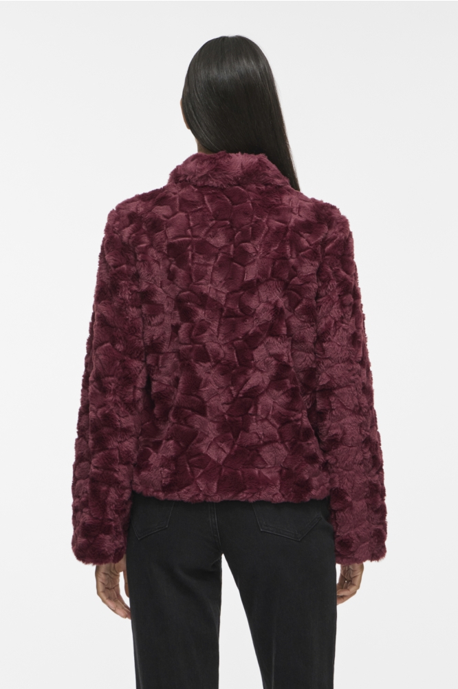 Vila bordeaux dames jas | Model achteraanzicht