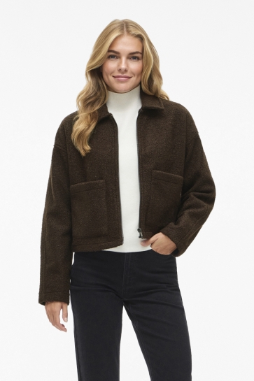 Vila Jas VIJADAS ZIPPER JACKET - NOOS 14118594 COFFEE BEAN