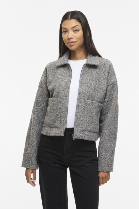 Vila grijze dames jas | Model vooraanzicht