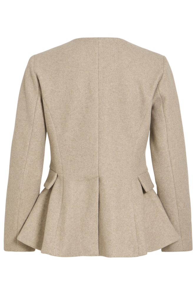 Vila beige dames jas | Achteraanzicht