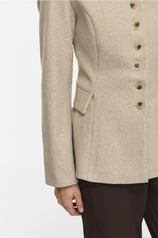 Vila beige dames jas | Close up