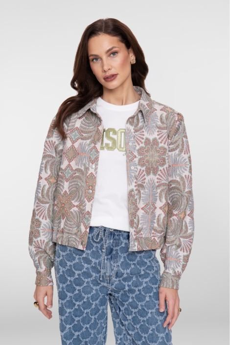Geisha beige dames blazer | Model vooraanzicht