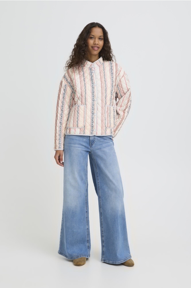 Ichi beige dames jas | Model