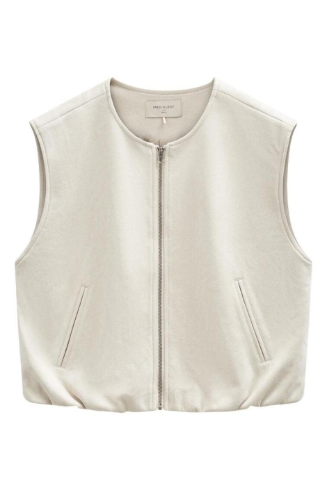 Freequent beige dames gilet | Vooraanzicht